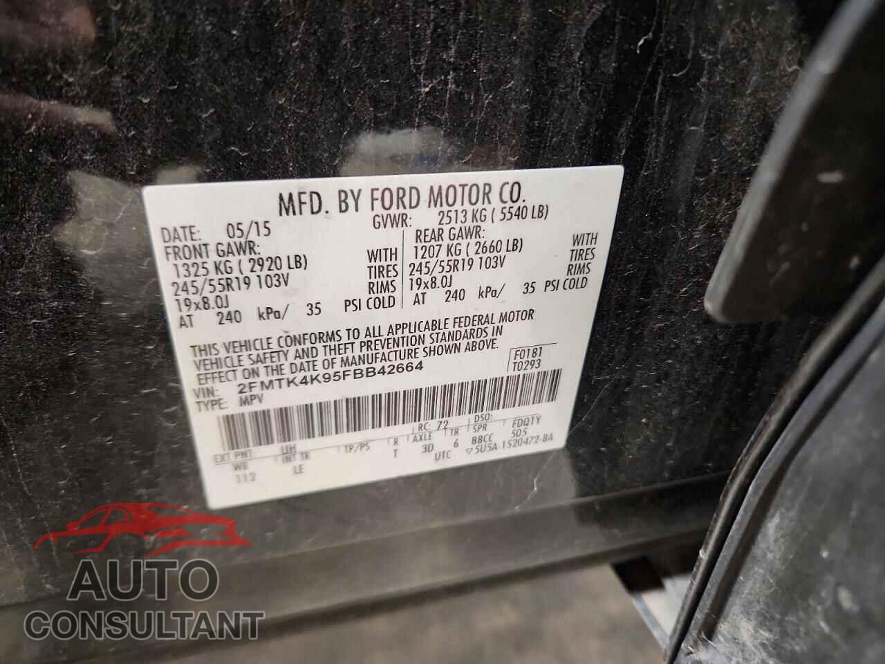 FORD EDGE 2015 - 2FMTK4K95FBB42664