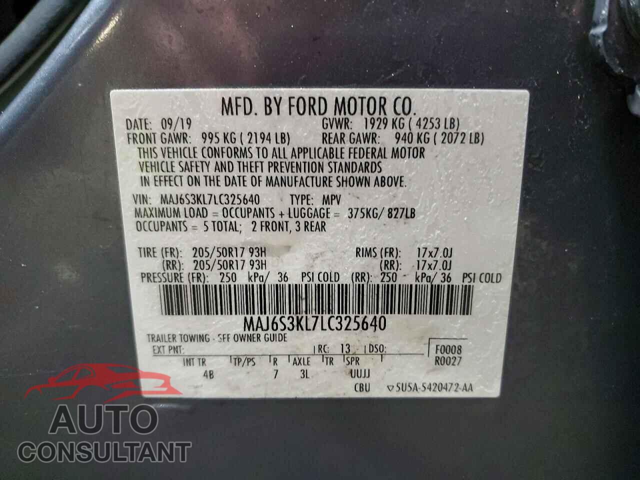 FORD ECOSPORT 2020 - MAJ6S3KL7LC325640