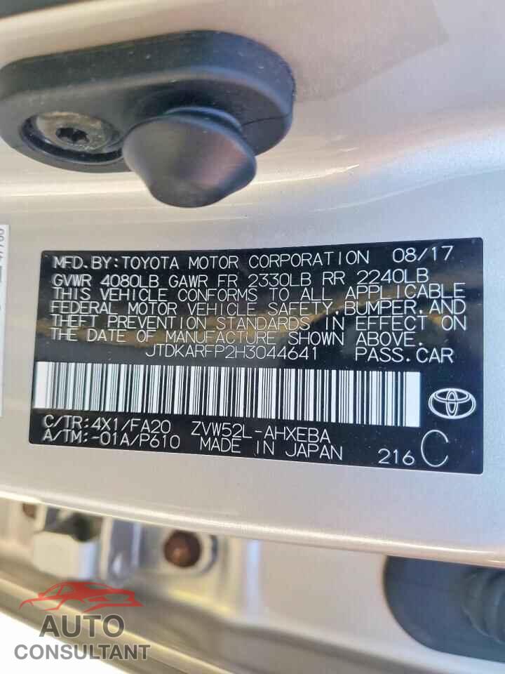 TOYOTA PRIUS 2017 - JTDKARFP2H3044641