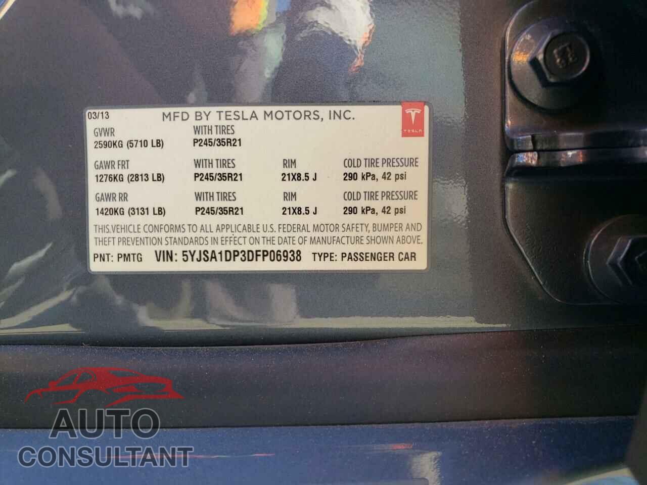TESLA MODEL S 2013 - 5YJSA1DP3DFP06938