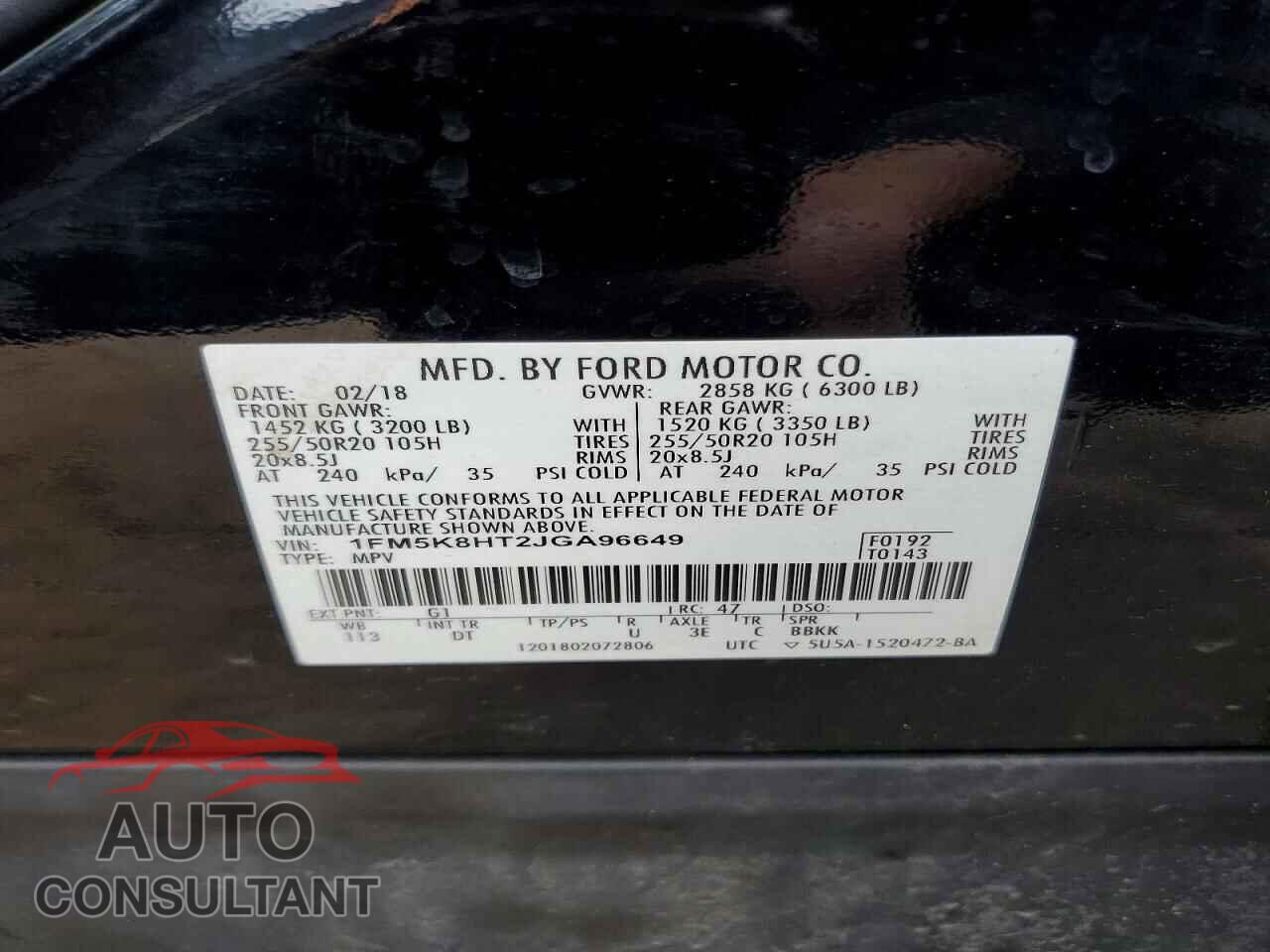 FORD EXPLORER 2018 - 1FM5K8HT2JGA96649