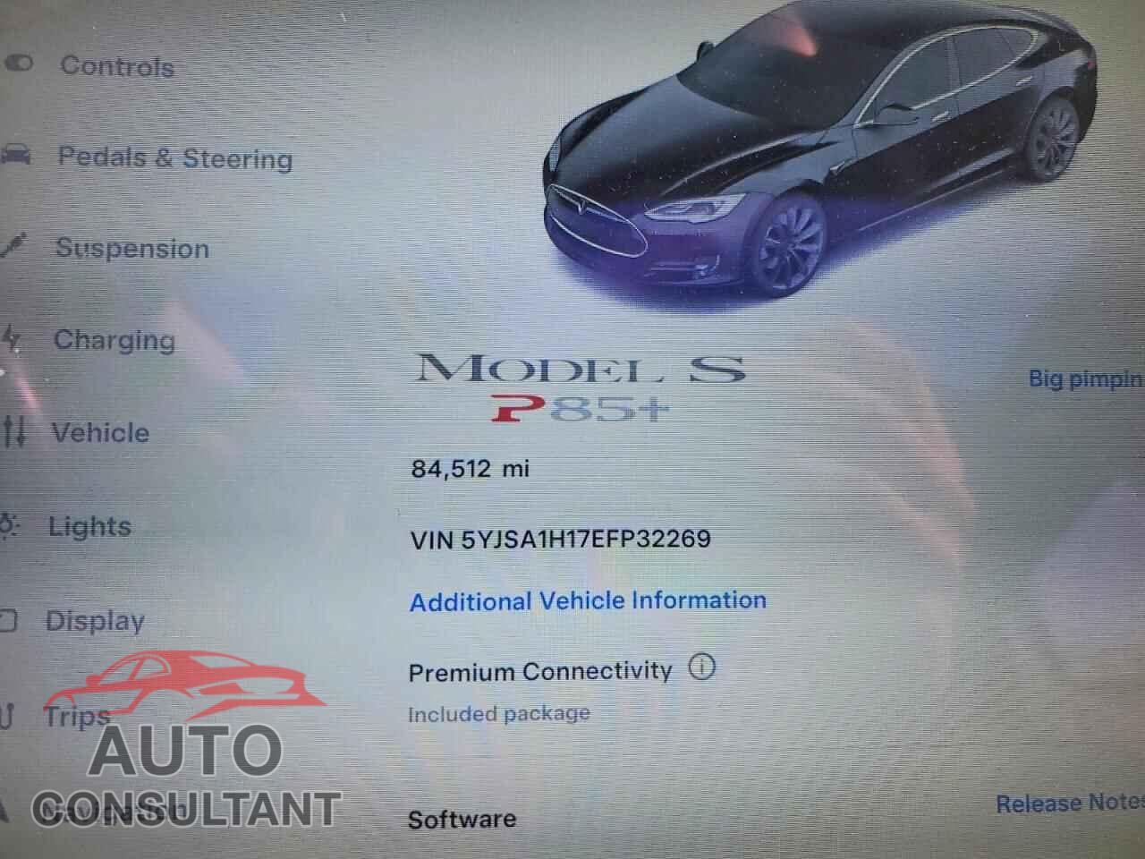TESLA MODEL S 2014 - 5YJSA1H17EFP32269