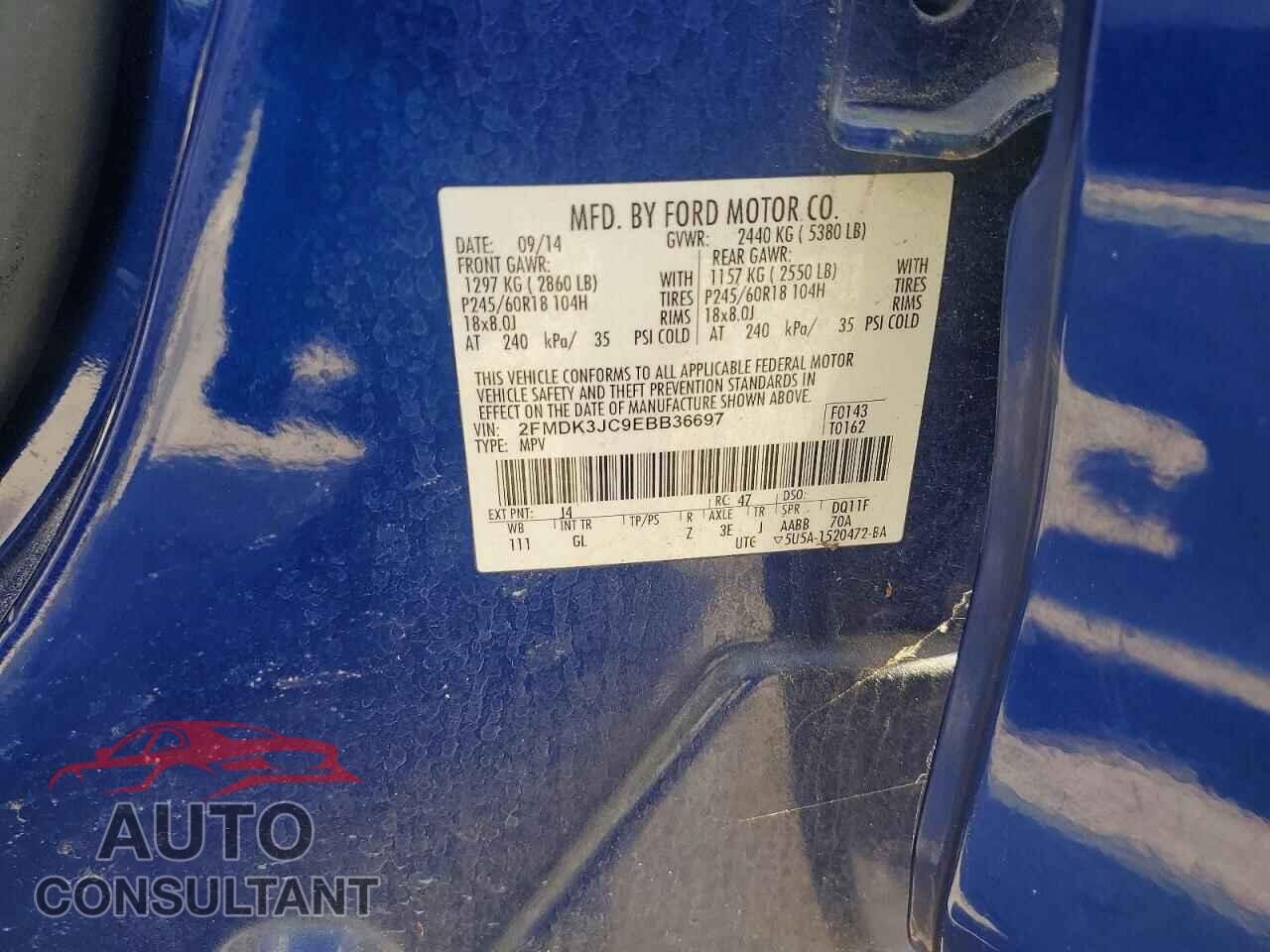 FORD EDGE 2014 - 2FMDK3JC9EBB36697