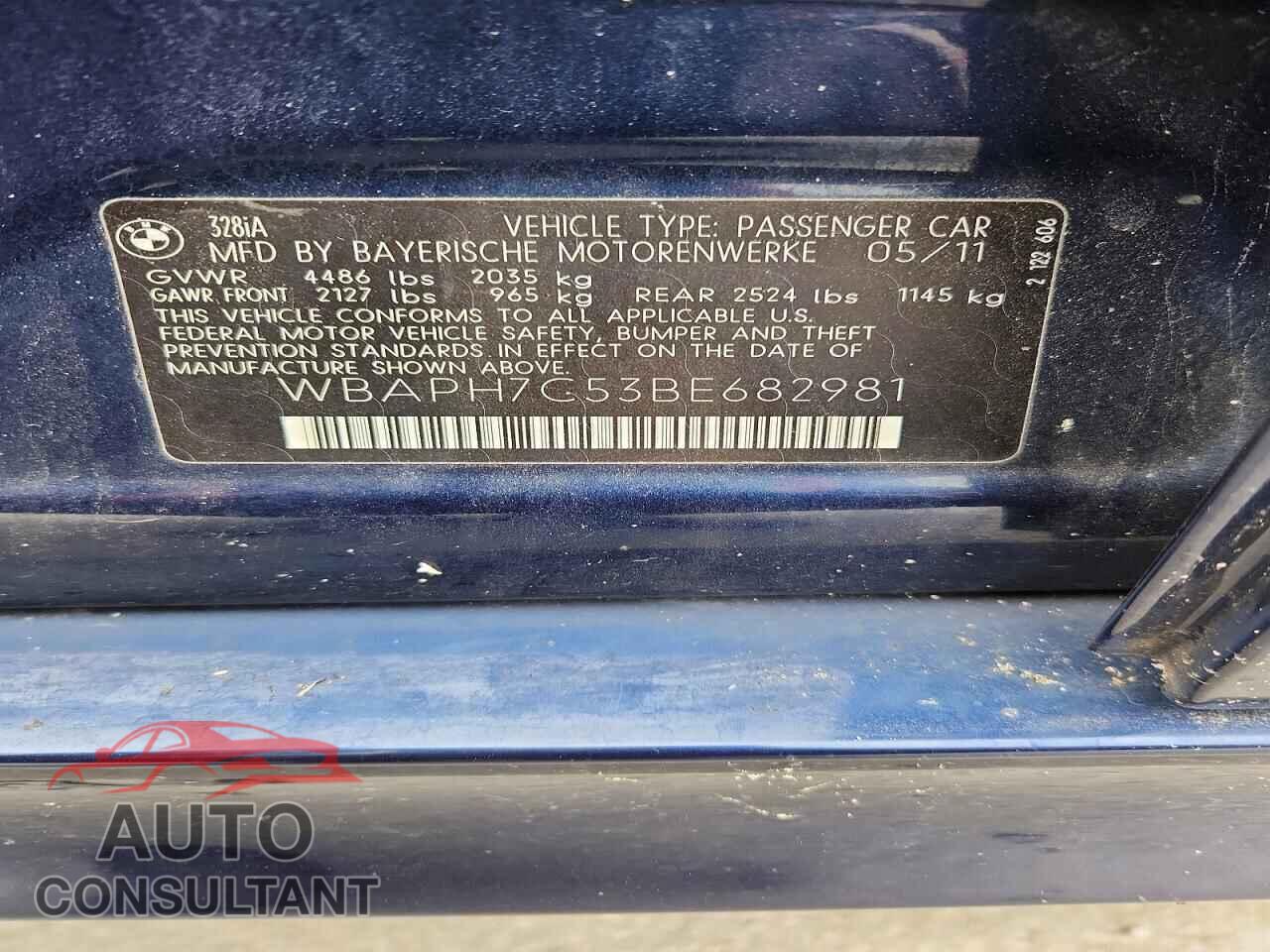BMW 328 2011 - WBAPH7C53BE682981