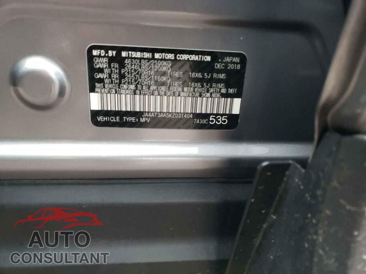 MITSUBISHI ECLIPSE 2019 - JA4AT3AA5KZ031404