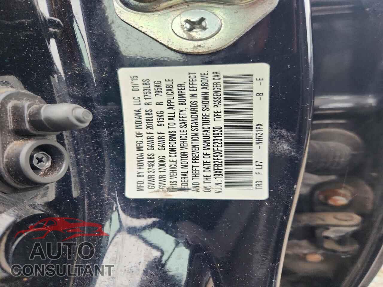 HONDA CIVIC 2015 - 19XFB2F5XFE231930