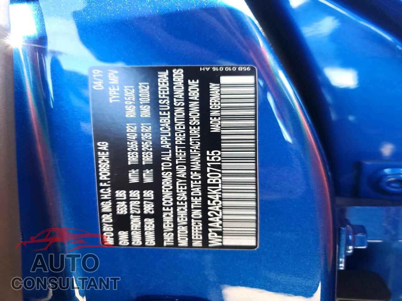 PORSCHE MACAN 2019 - WP1AA2A54KLB07155
