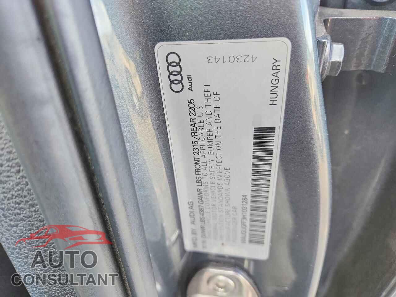 AUDI A3 2017 - WAUGUGFF3H1031284