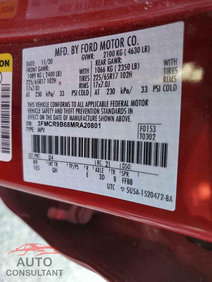 FORD BRONCO 2021 - 3FMCR9B68MRA20801