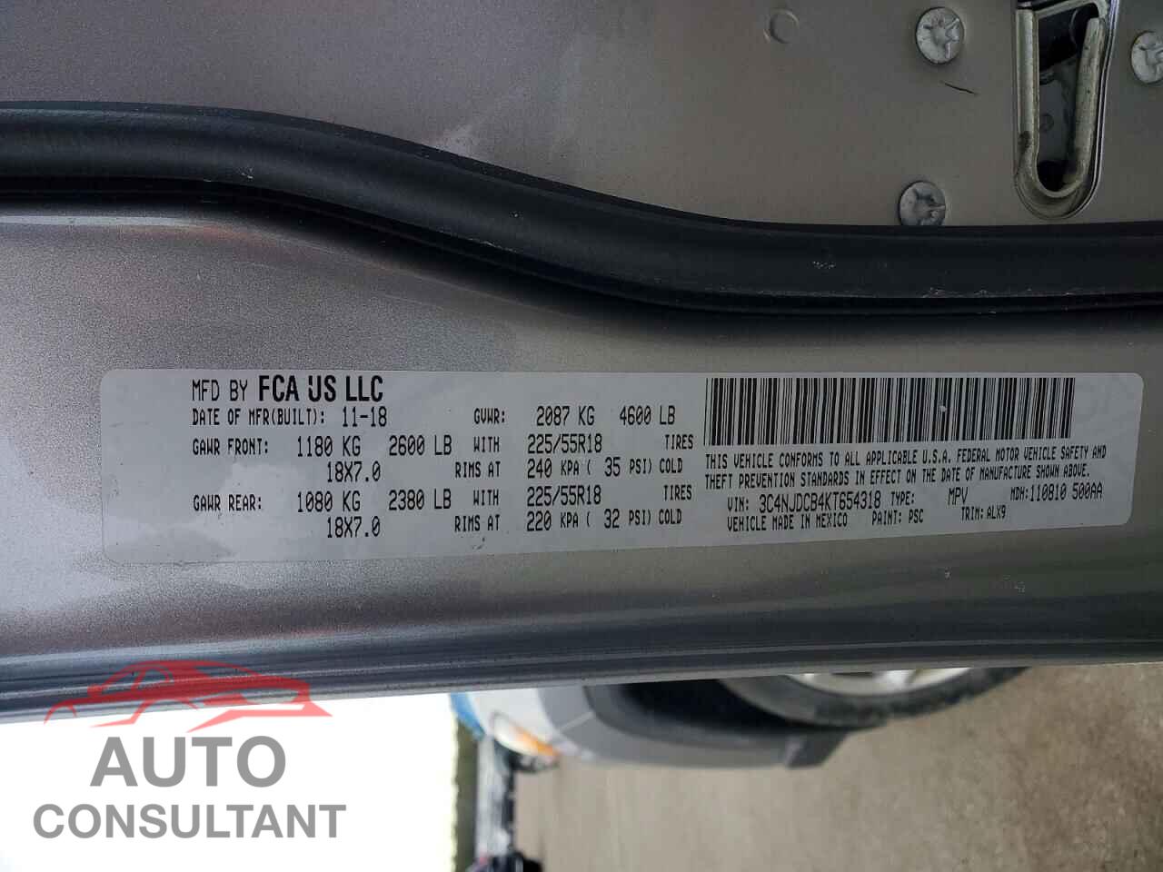 JEEP COMPASS 2019 - 3C4NJDCB4KT654318