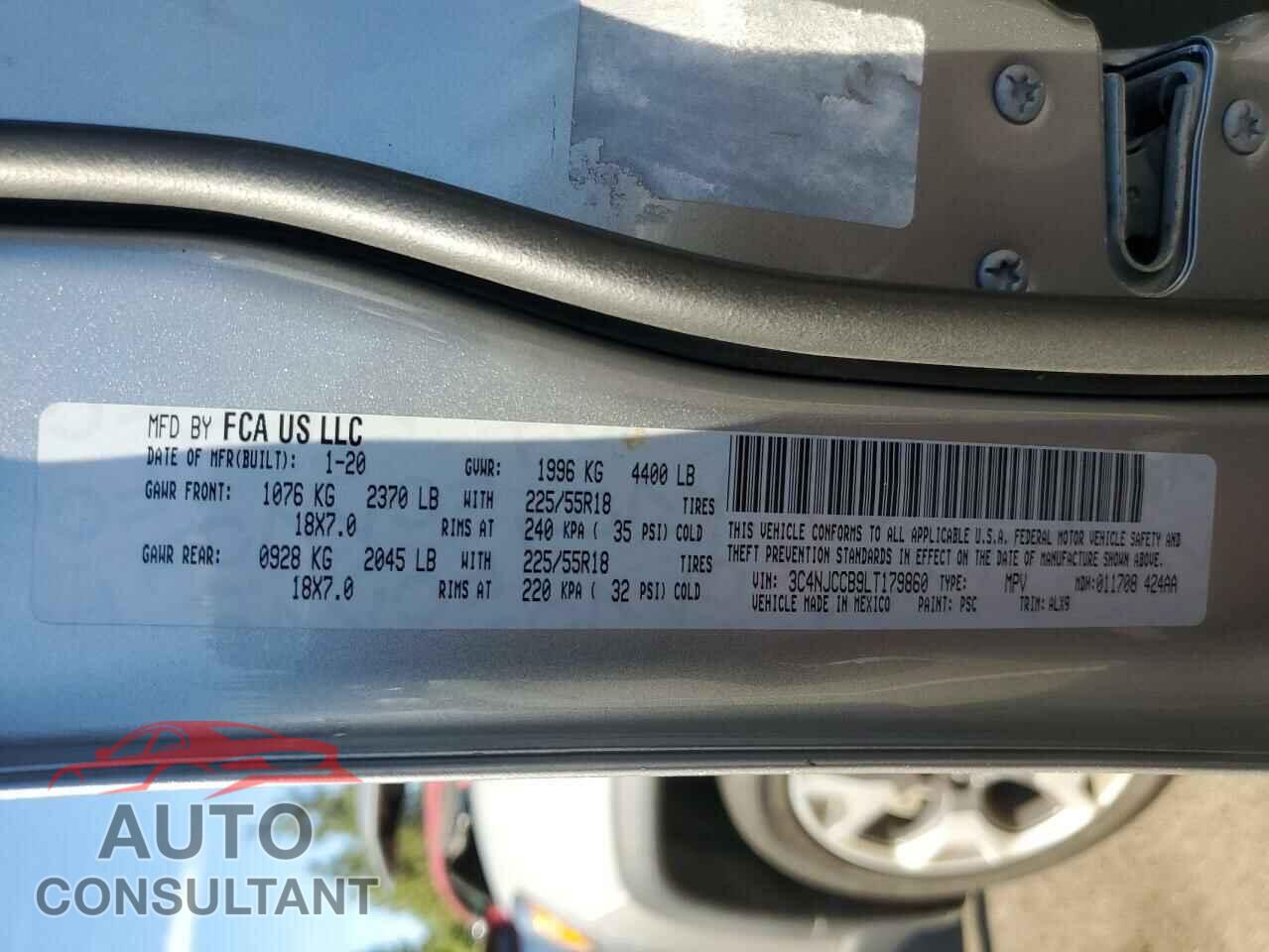 JEEP COMPASS 2020 - 3C4NJCCB9LT179860