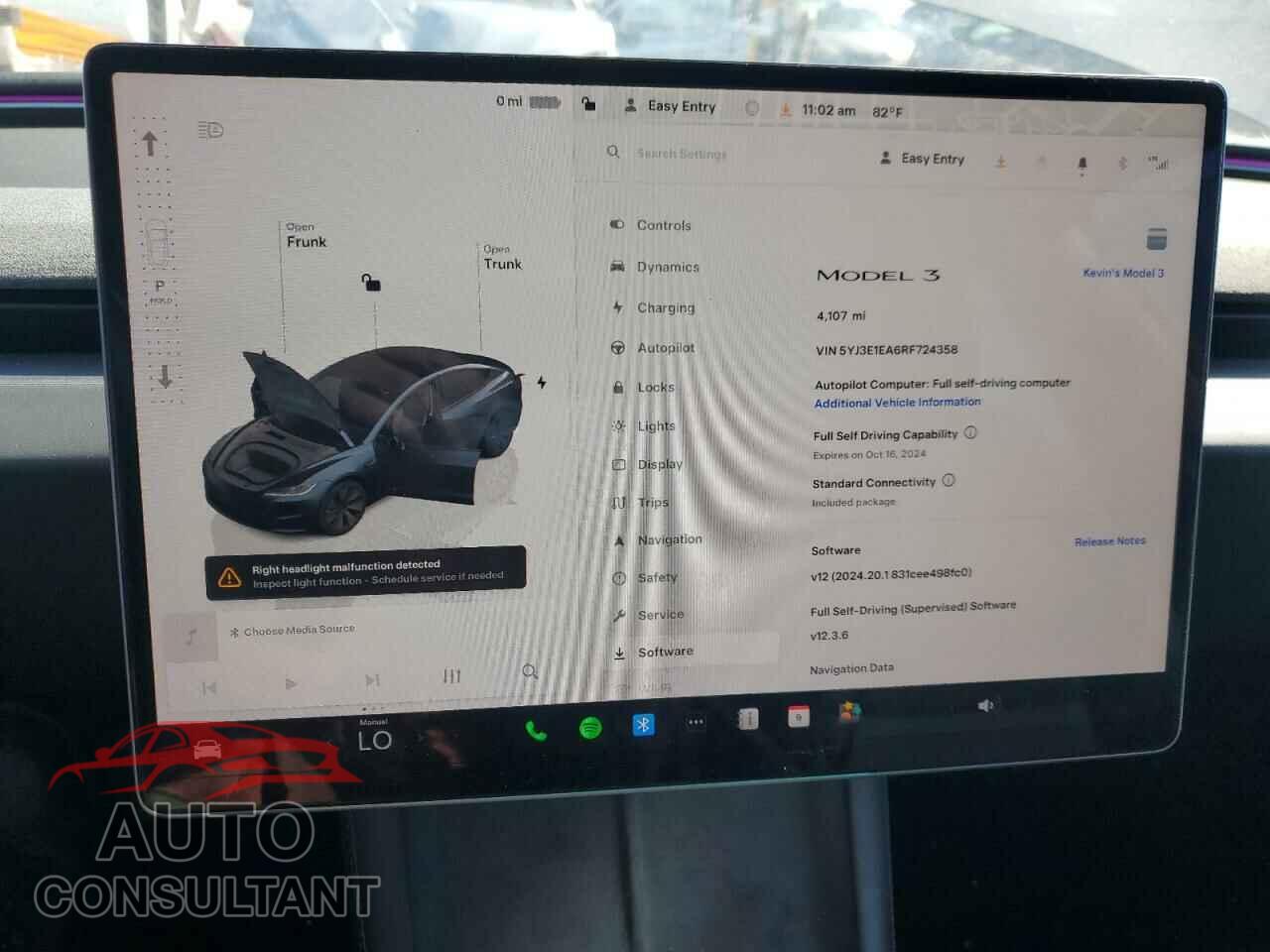 TESLA MODEL 3 2024 - 5YJ3E1EA6RF724358