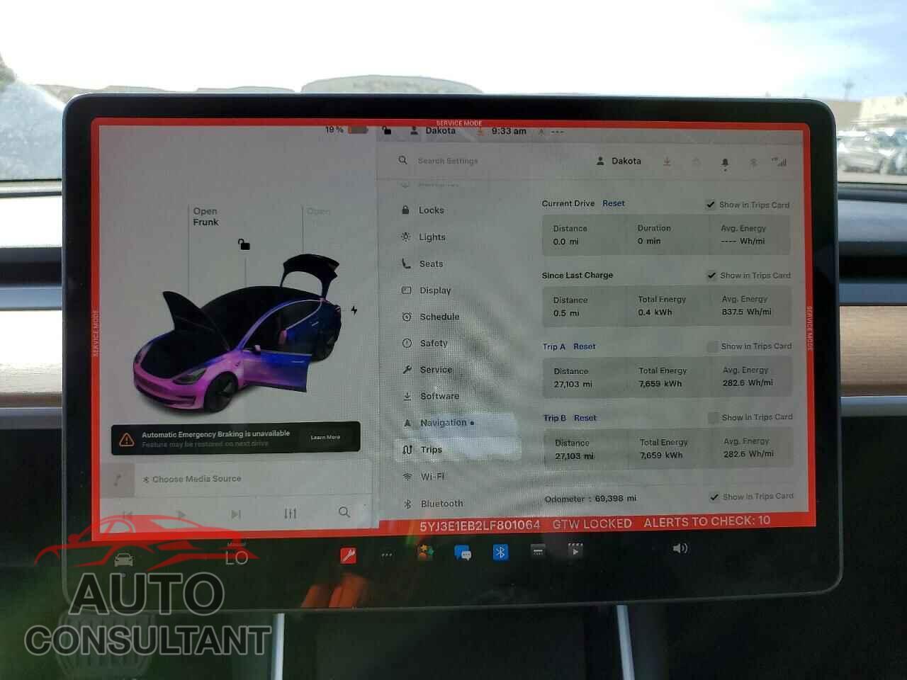 TESLA MODEL 3 2020 - 5YJ3E1EB2LF801064