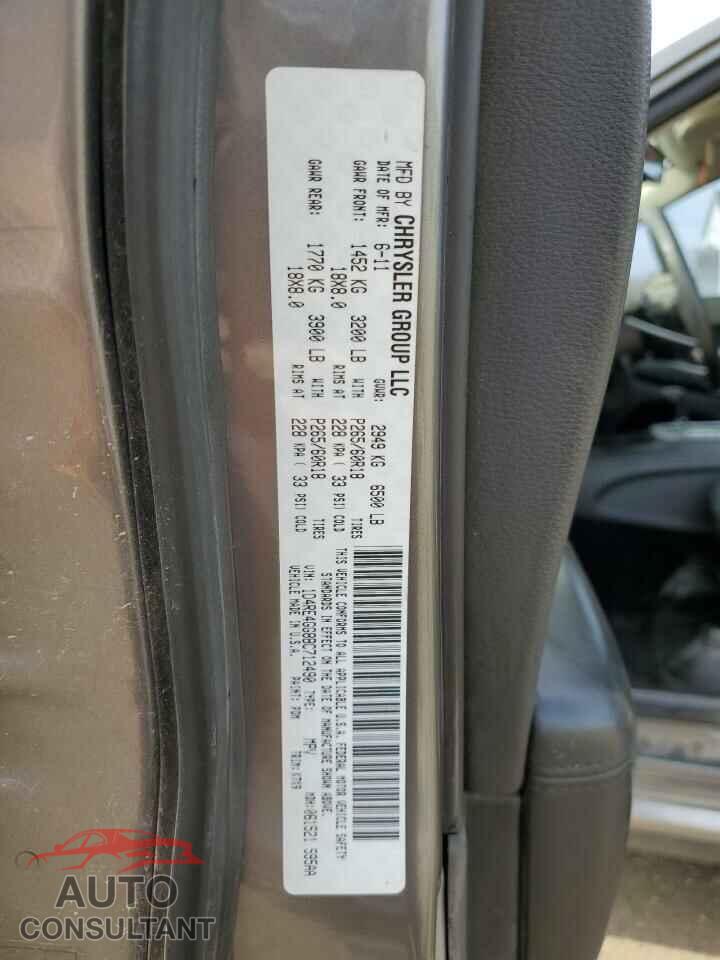 DODGE DURANGO 2011 - 1D4RE4GG8BC712490