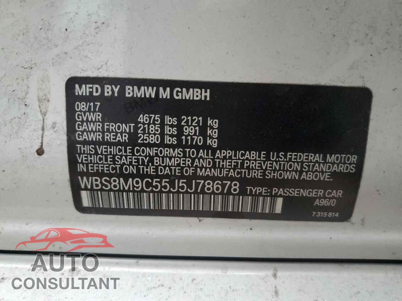 BMW M3 2018 - WBS8M9C55J5J78678