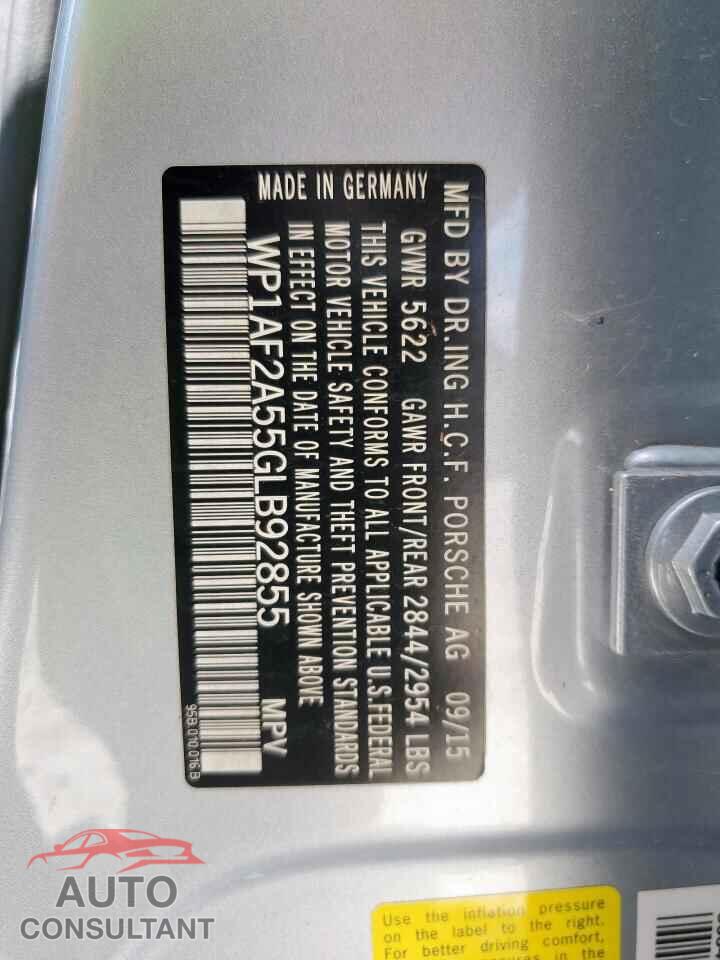 PORSCHE MACAN 2016 - WP1AF2A55GLB92855