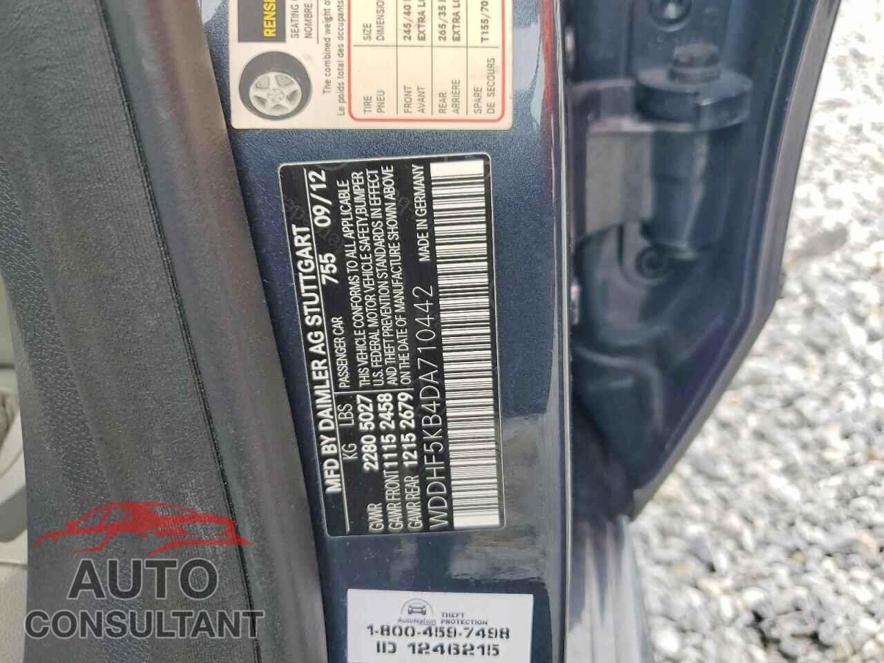 MERCEDES-BENZ E-CLASS 2013 - WDDHF5KB4DA710442