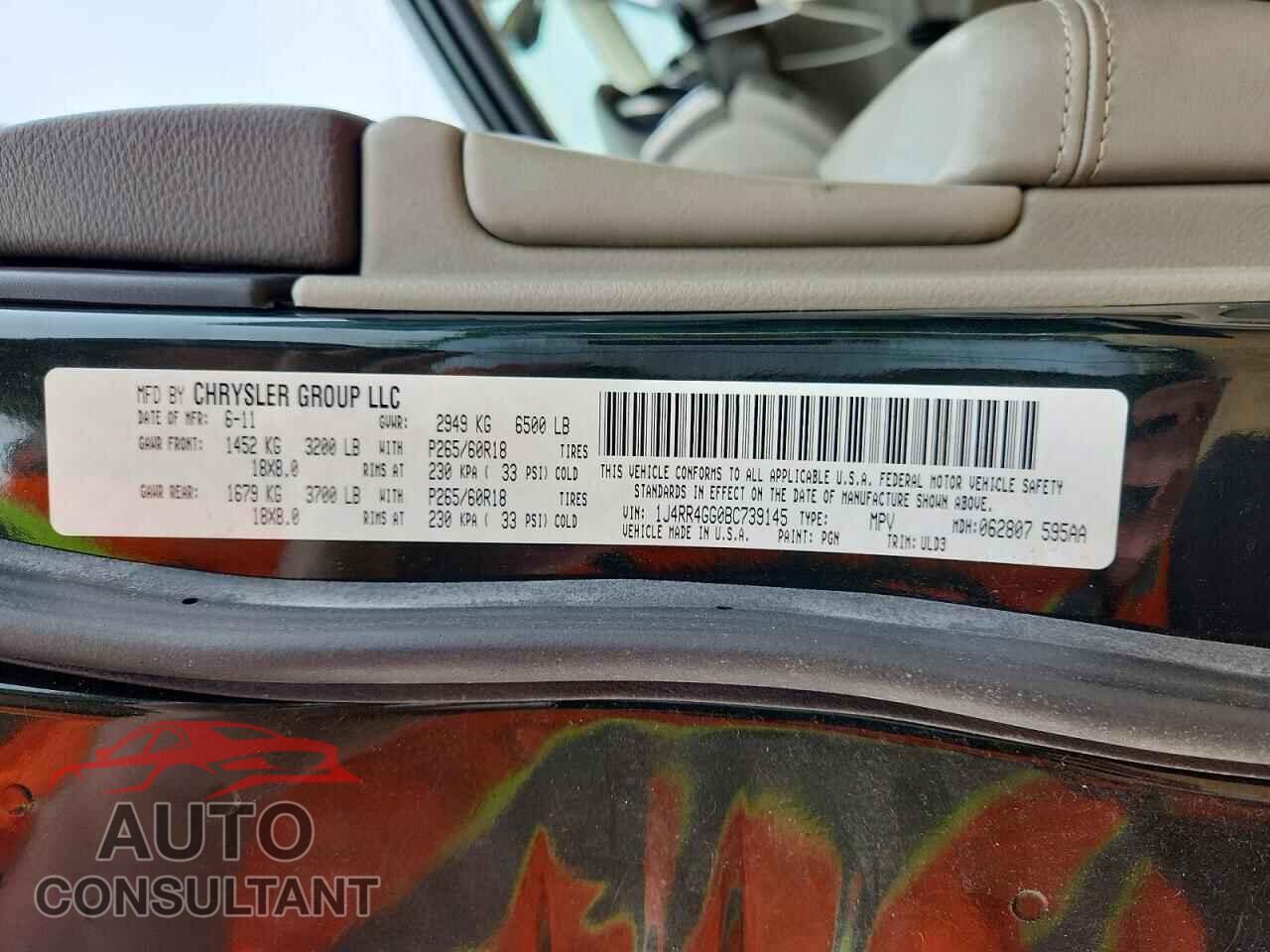 JEEP CHEROKEE 2011 - 1J4RR4GG0BC739145