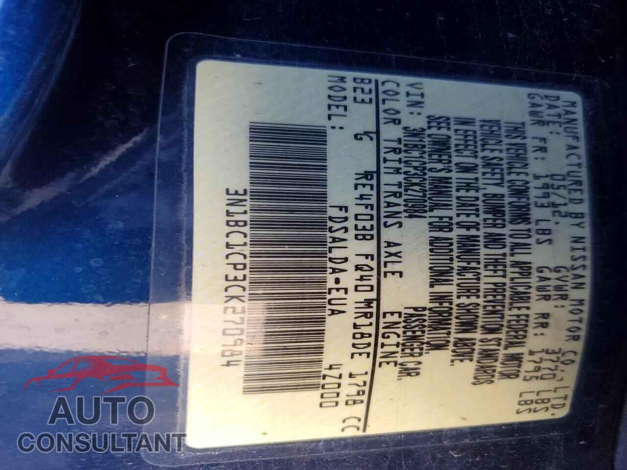 NISSAN VERSA 2012 - 3N1BC1CP3CK270984