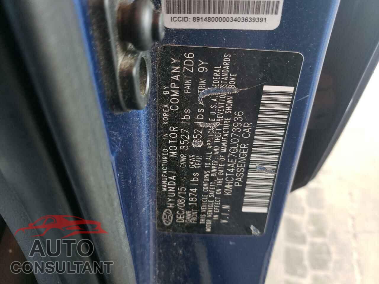 HYUNDAI ACCENT 2016 - KMHCT4AE7GU073936