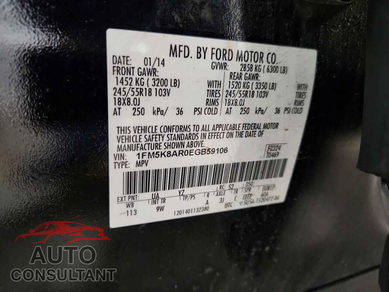 FORD EXPLORER 2014 - 1FM5K8AR0EGB59106