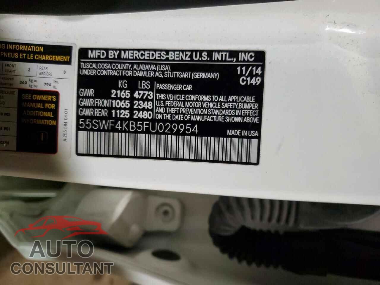 MERCEDES-BENZ C-CLASS 2015 - 55SWF4KB5FU029954