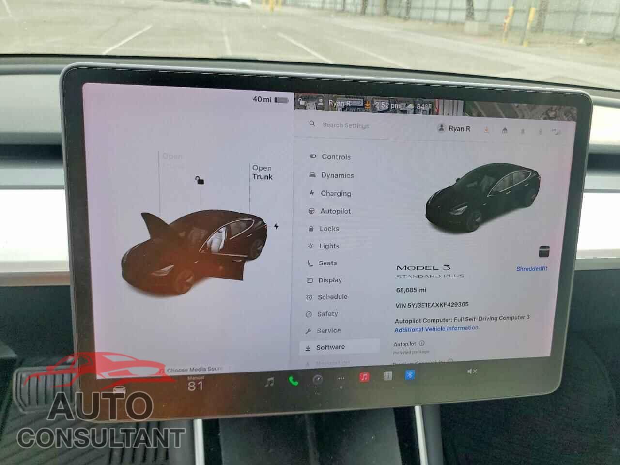 TESLA MODEL 3 2019 - 5YJ3E1EAXKF429365