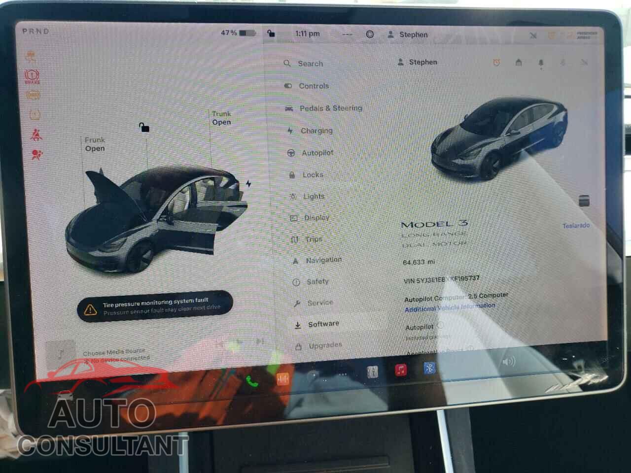 TESLA MODEL 3 2019 - 5YJ3E1EBXKF195737