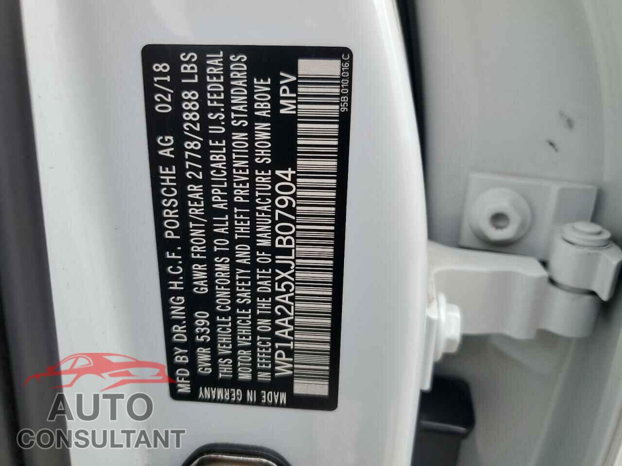 PORSCHE MACAN 2018 - WP1AA2A5XJLB07904