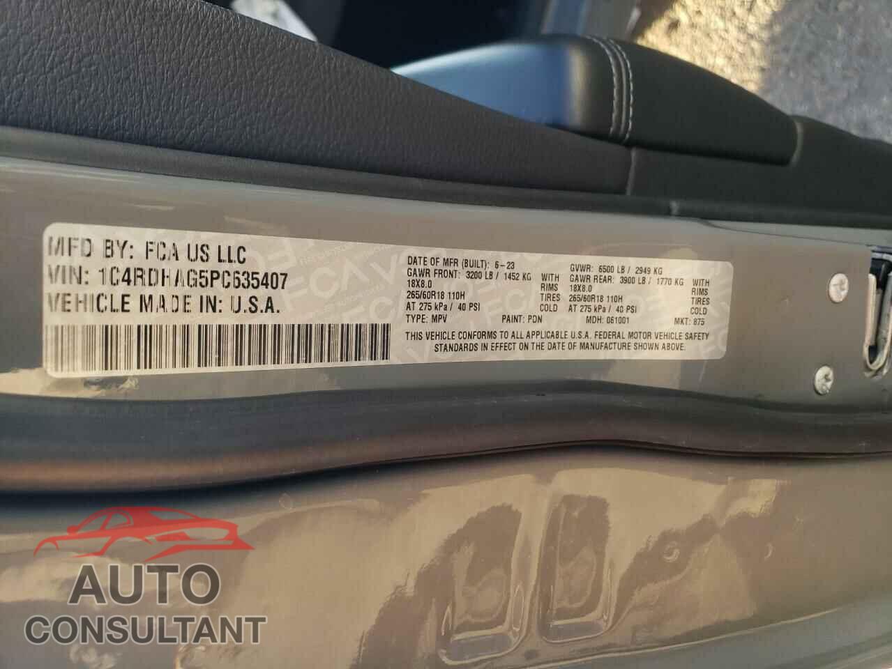 DODGE DURANGO 2023 - 1C4RDHAG5PC635407