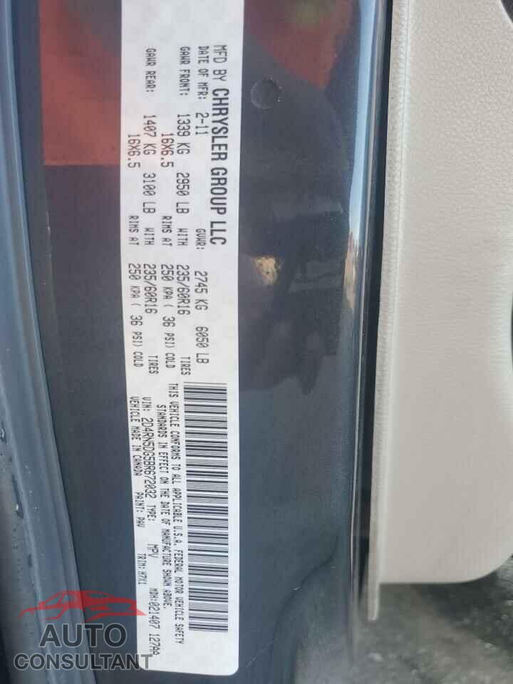 DODGE CARAVAN 2011 - 2D4RN5DG5BR672032