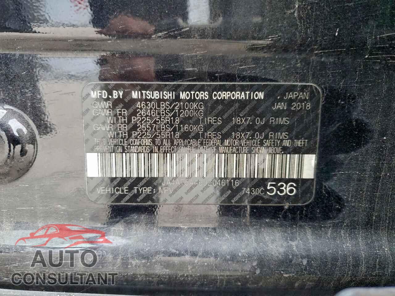 MITSUBISHI ECLIPSE 2018 - JA4AT5AA6JZ046116