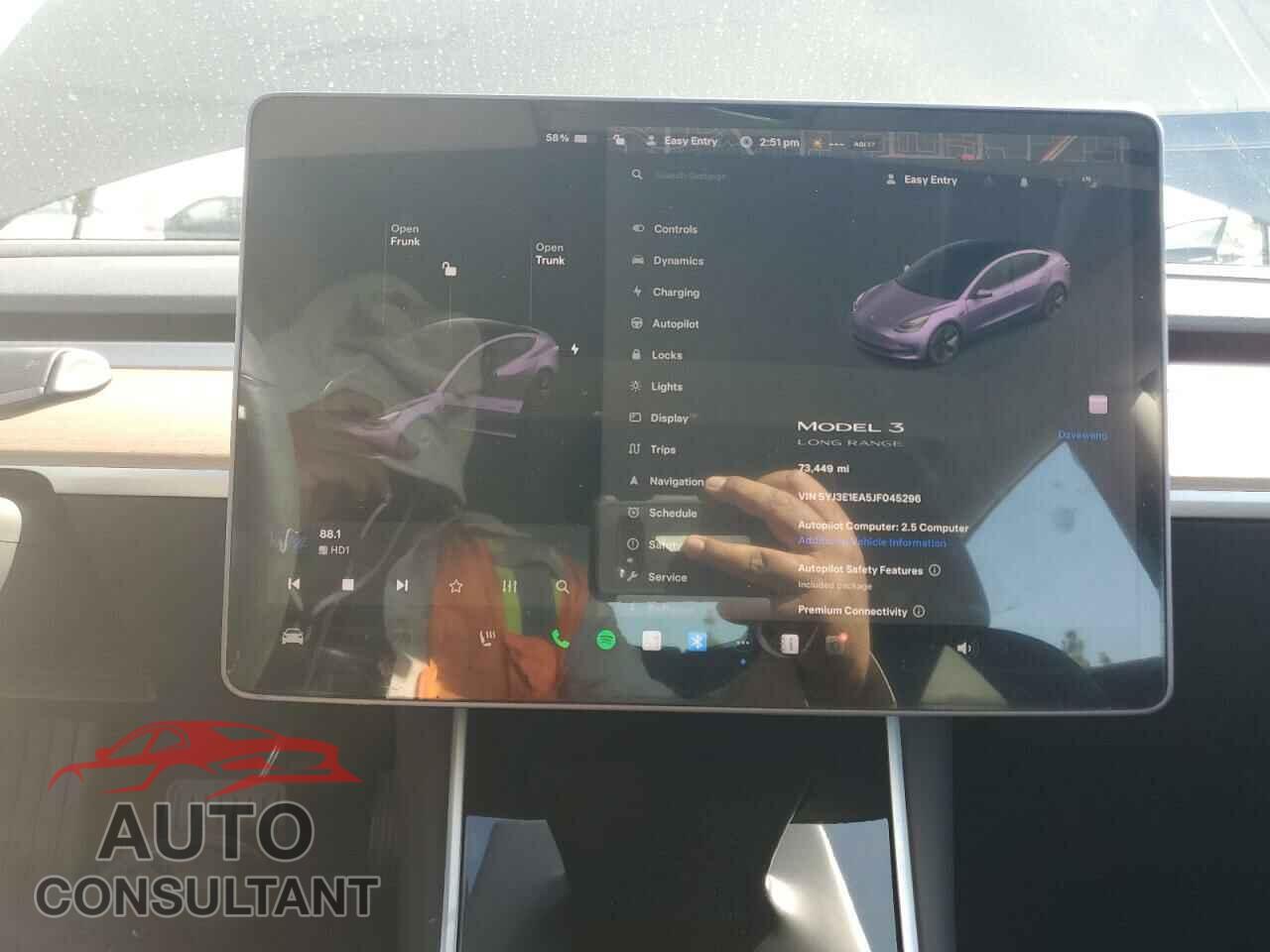TESLA MODEL 3 2018 - 5YJ3E1EA5JF045296