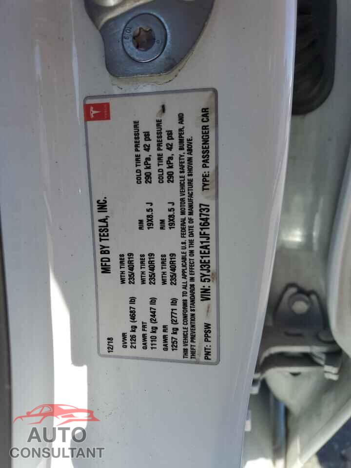 TESLA MODEL 3 2018 - 5YJ3E1EA1JF164737