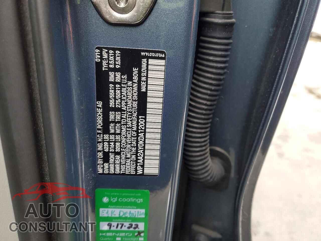 PORSCHE CAYENNE 2019 - WP1AA2AY0KDA12001