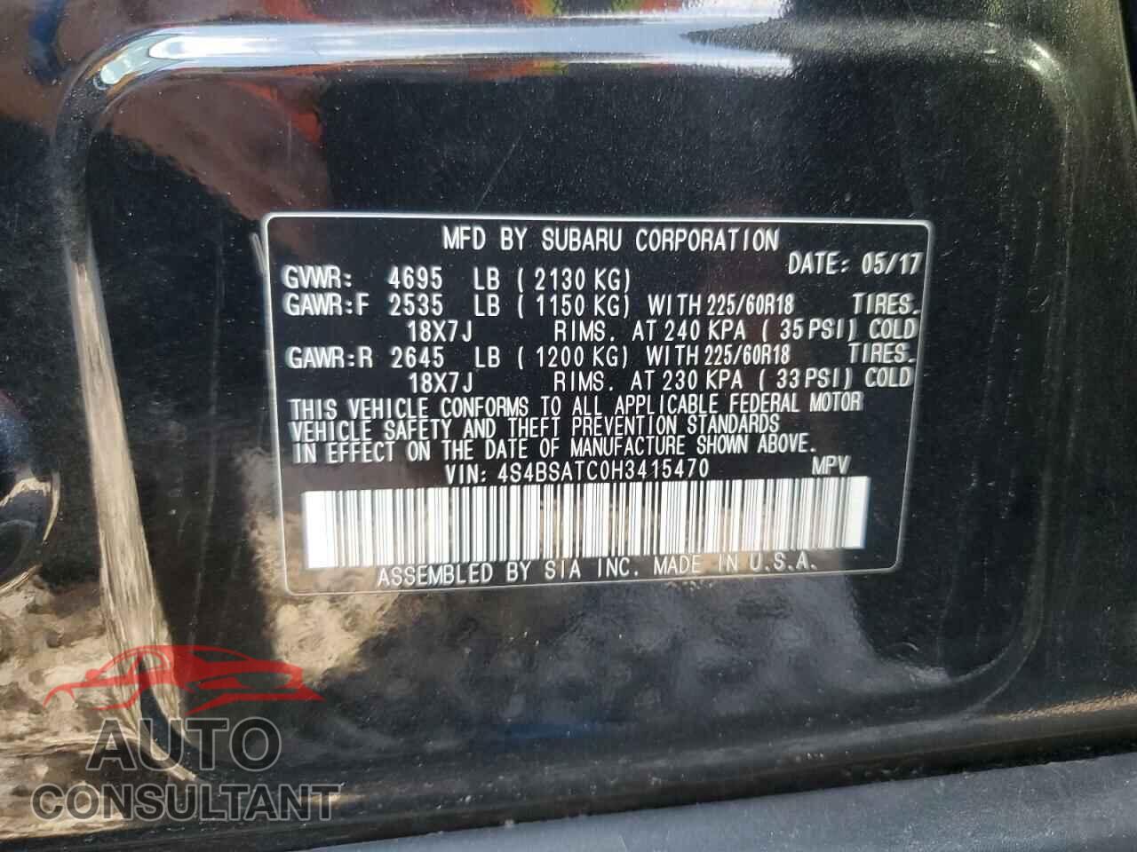 SUBARU OUTBACK 2017 - 4S4BSATC0H3415470