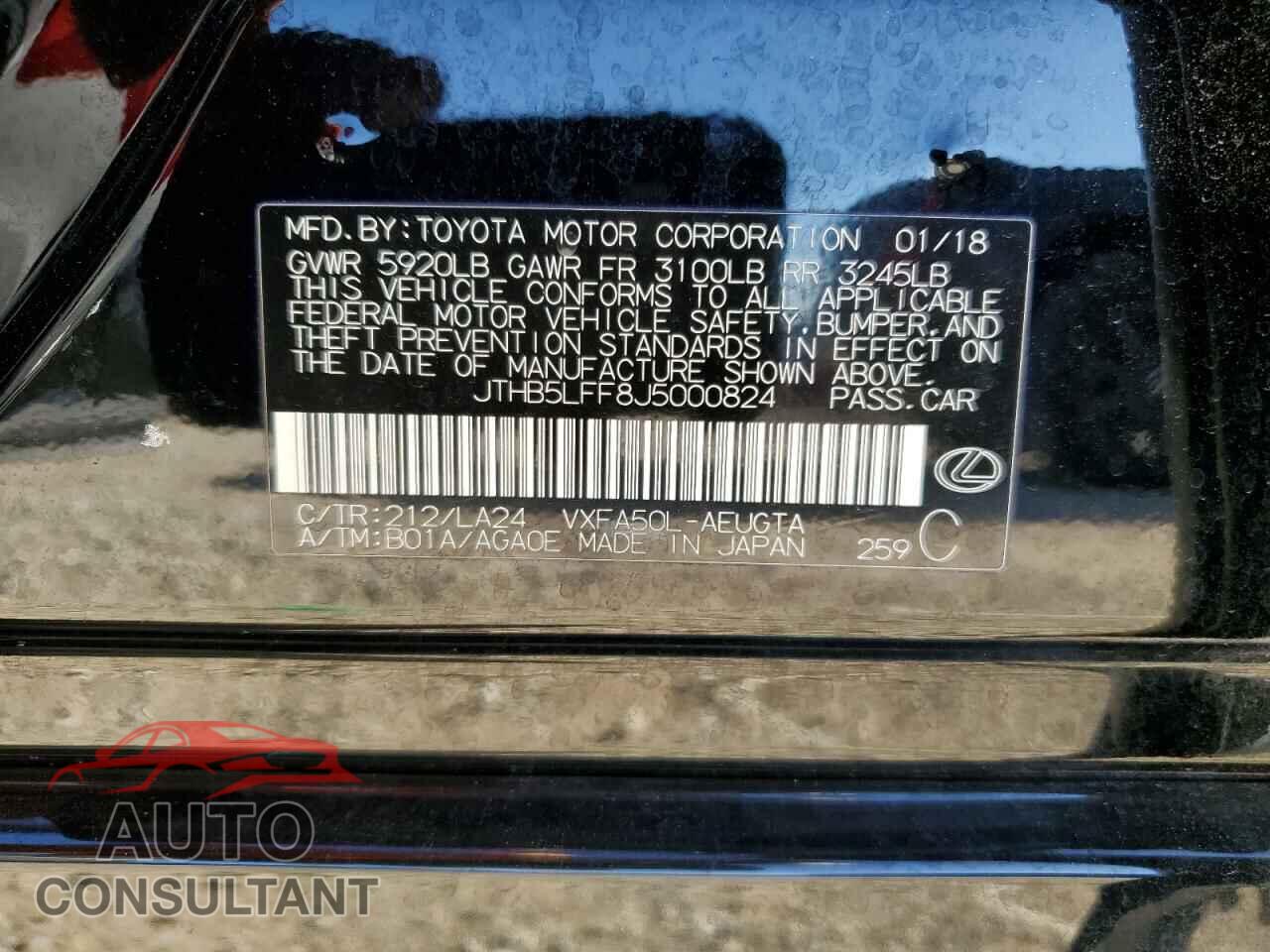 LEXUS LS500 2018 - JTHB5LFF8J5000824