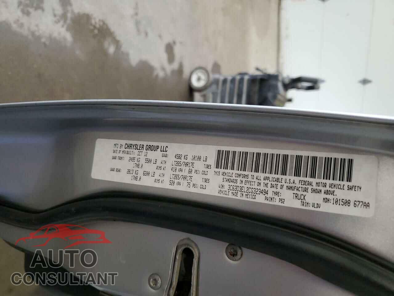 DODGE RAM 3500 2012 - 3C63D3EL2CG323494