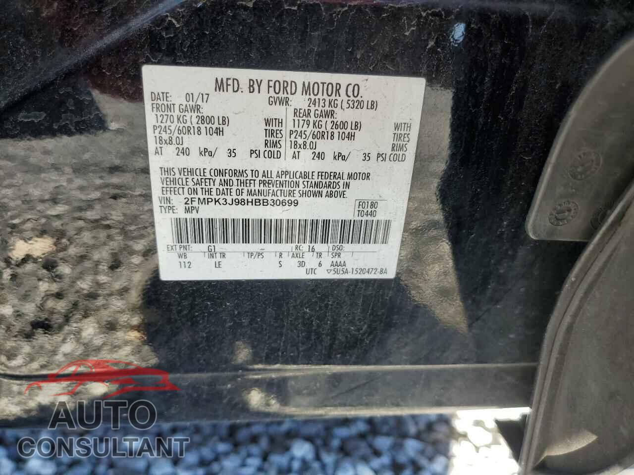 FORD EDGE 2017 - 2FMPK3J98HBB30699