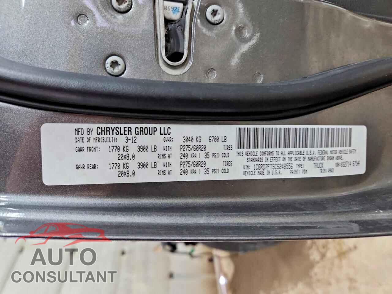 DODGE RAM 1500 2012 - 1C6RD7FT5CS248556