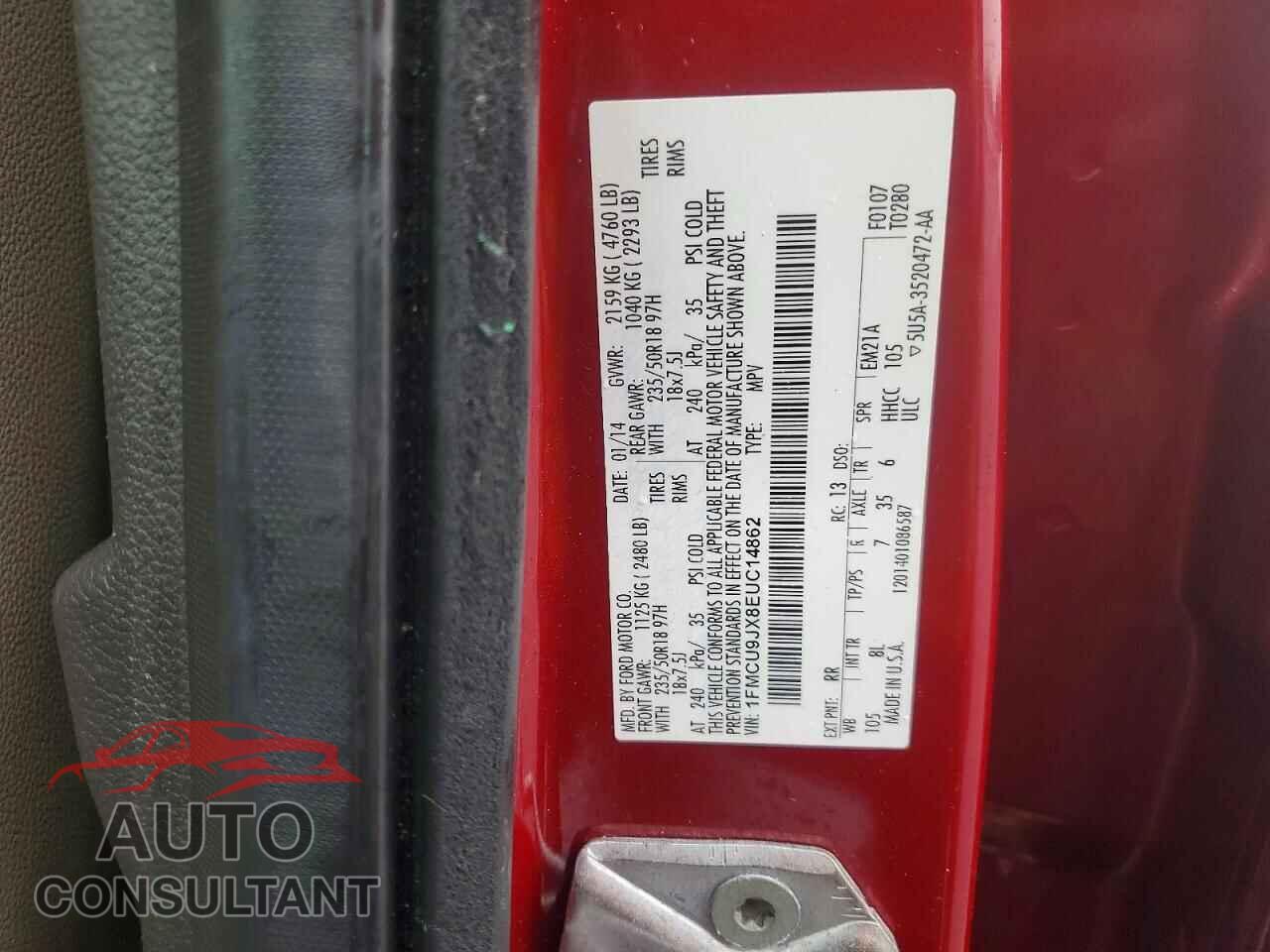 FORD ESCAPE 2014 - 1FMCU9JX8EUC14862