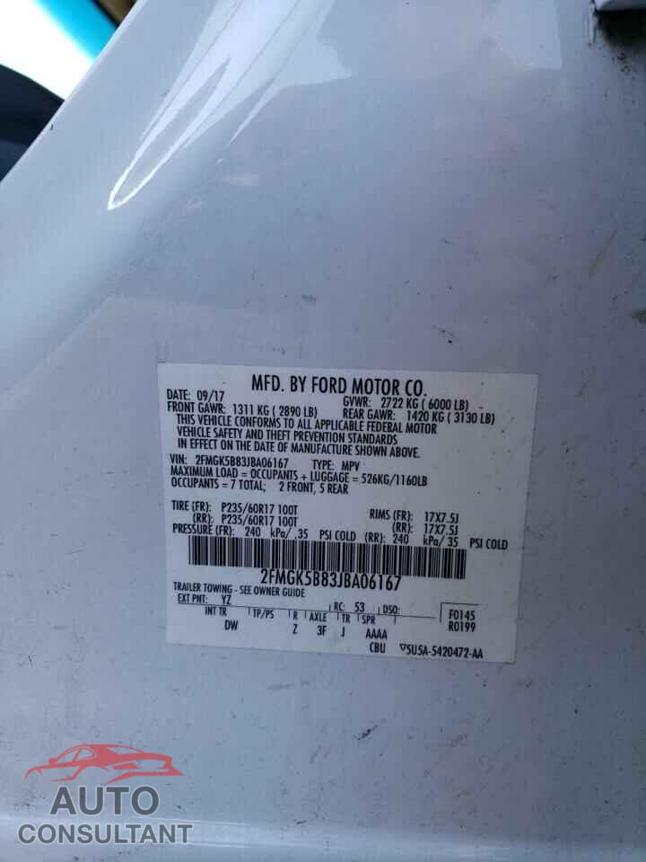 FORD FLEX 2018 - 2FMGK5B83JBA06167