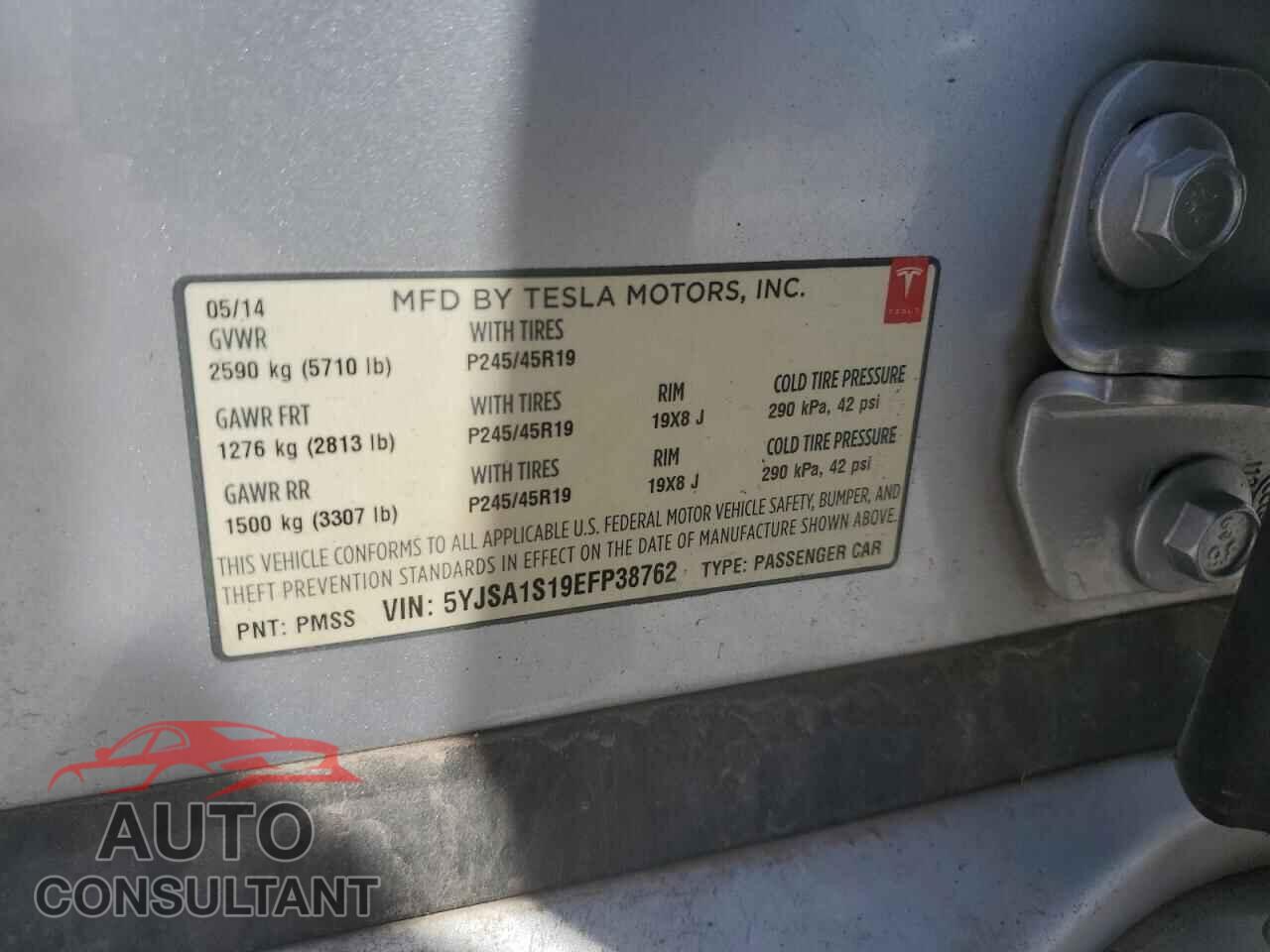 TESLA MODEL S 2014 - 5YJSA1S19EFP38762