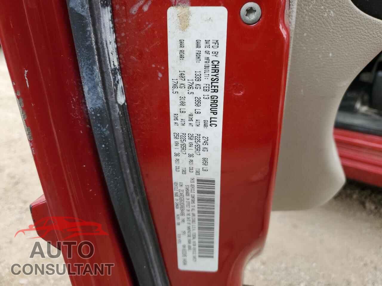 DODGE CARAVAN 2013 - 2C4RDGBG9DR694486