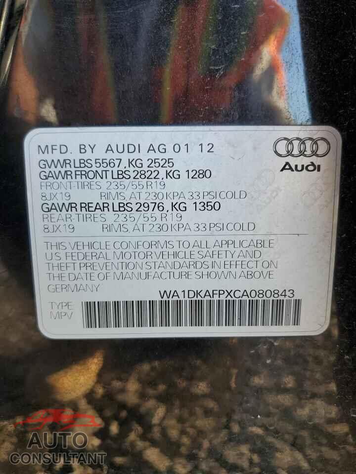 AUDI Q5 2012 - WA1DKAFPXCA080843