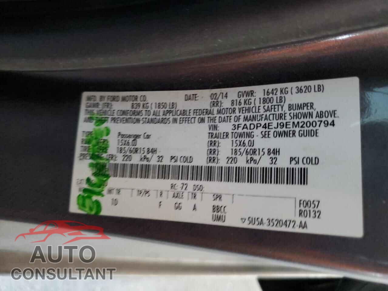 FORD FIESTA 2014 - 3FADP4EJ9EM200794