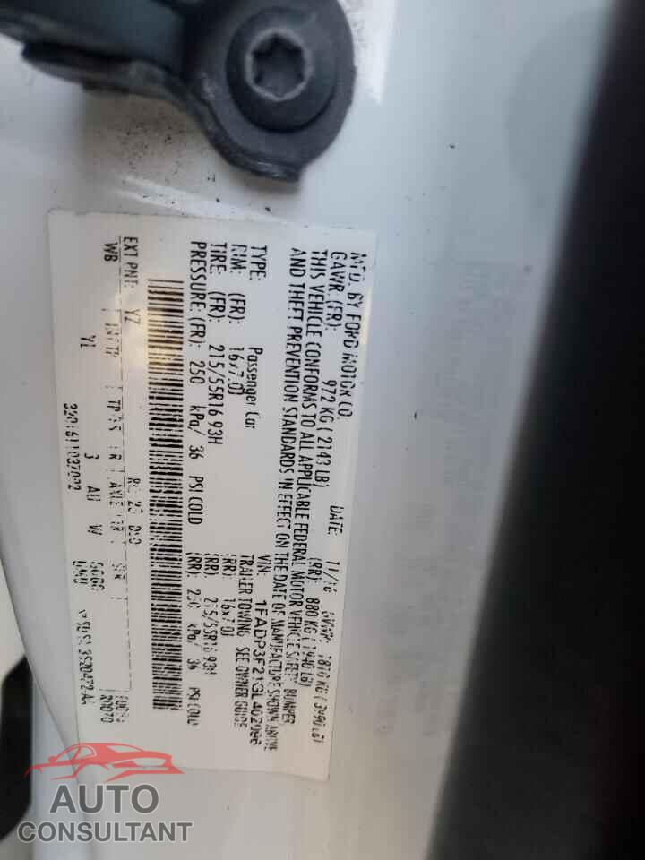 FORD FOCUS 2016 - 1FADP3F21GL402096