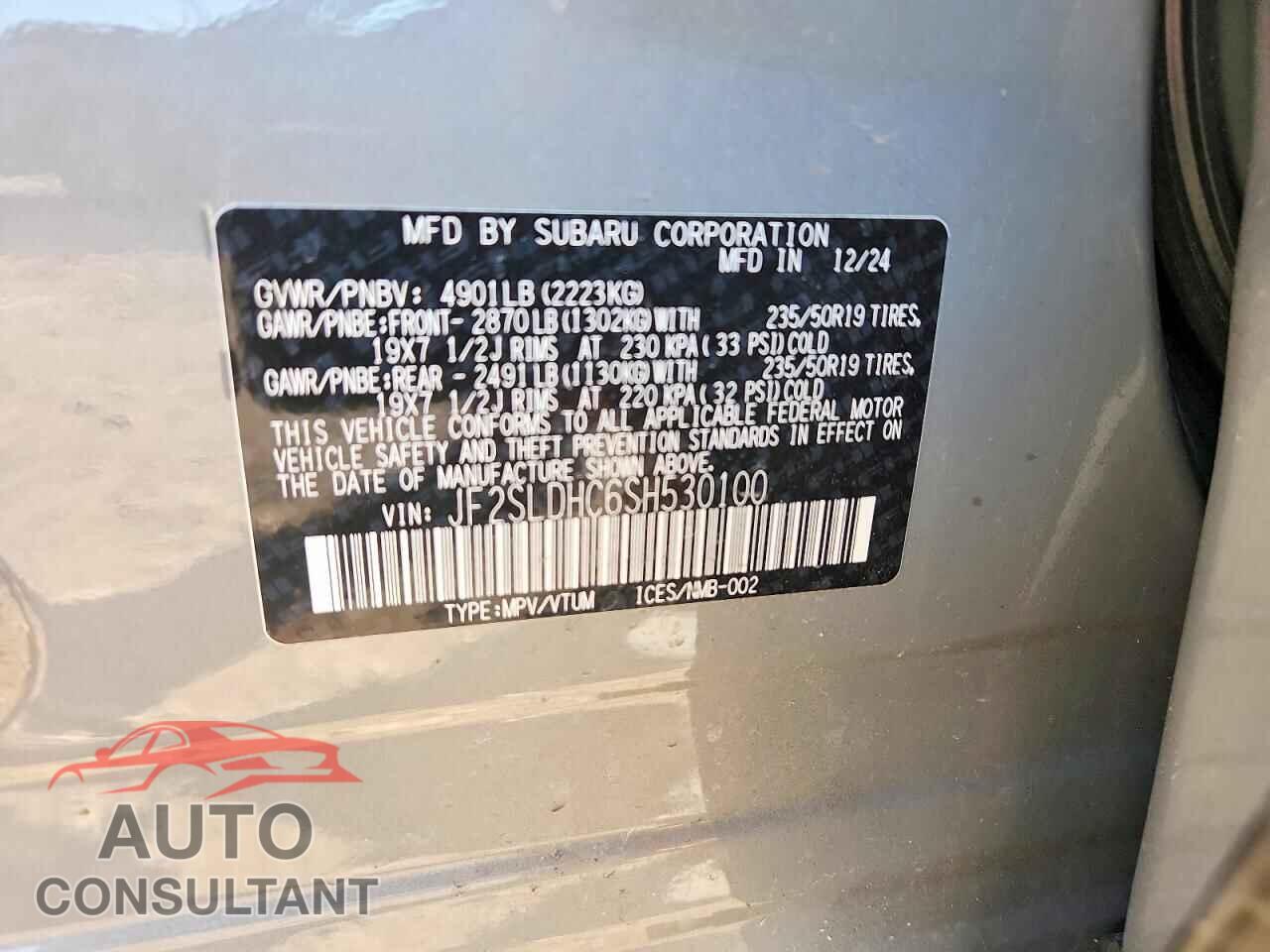 SUBARU FORESTER 2025 - JF2SLDHC6SH530100