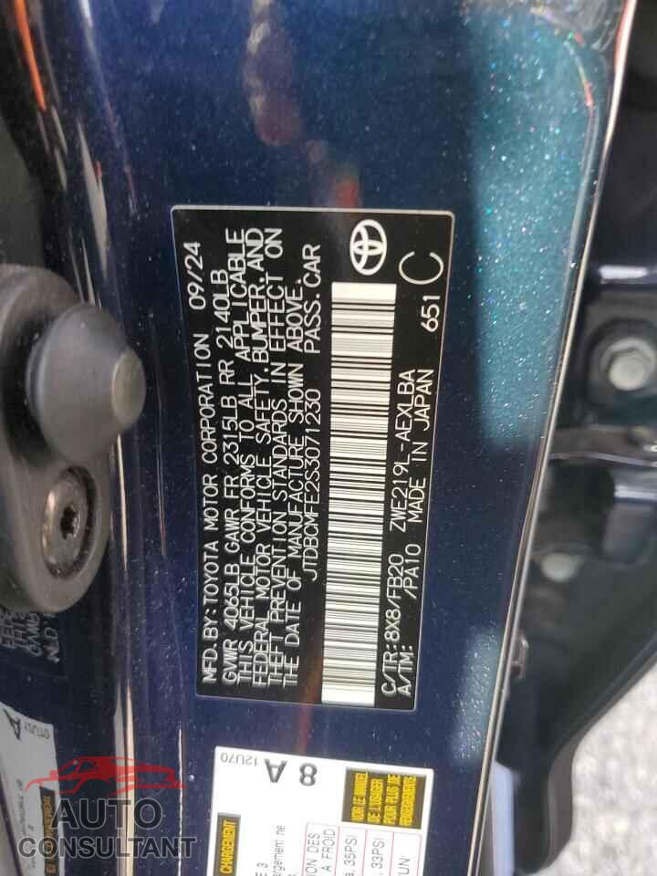 TOYOTA COROLLA 2025 - JTDBCMFE2S3071230