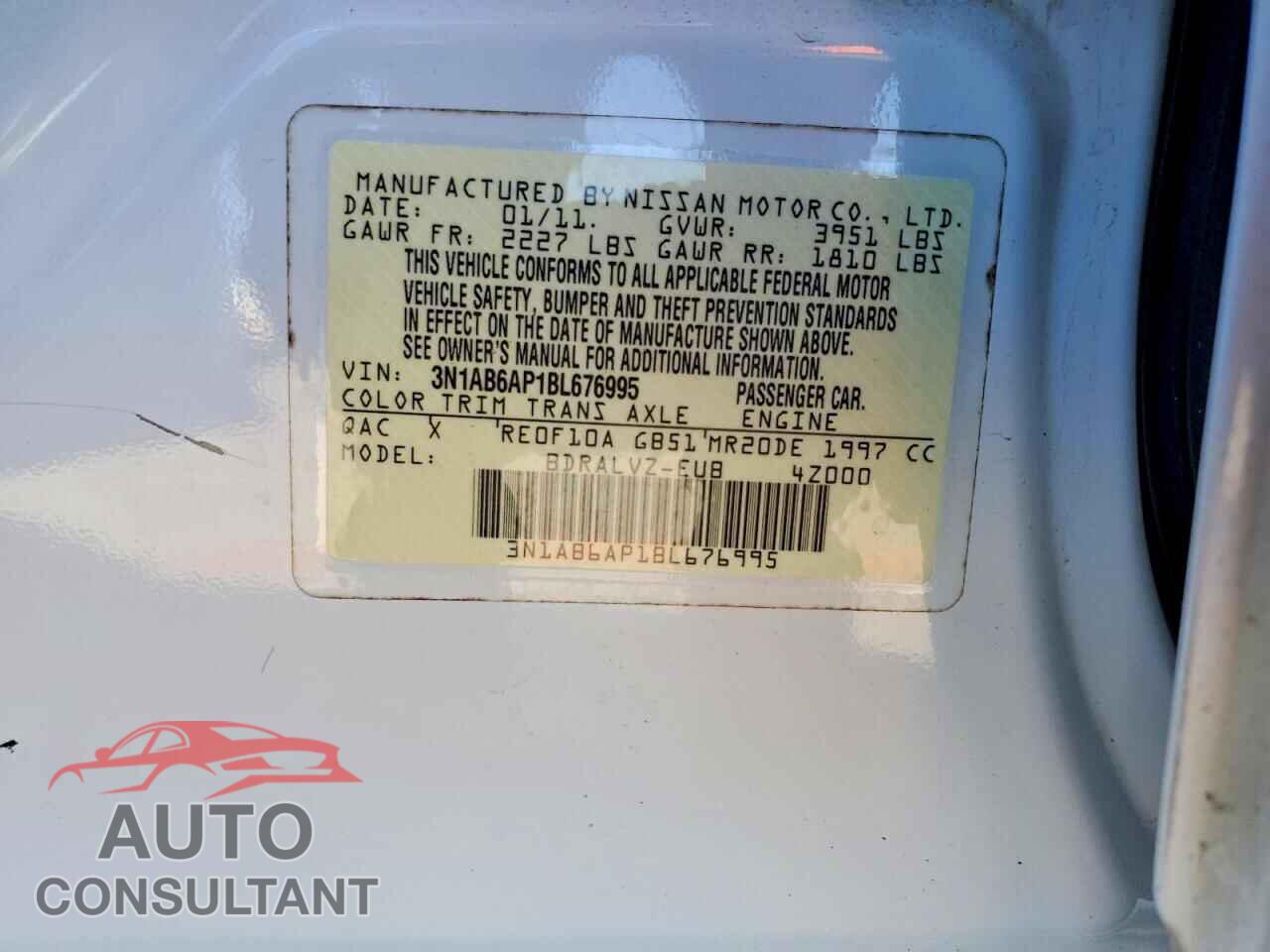 NISSAN SENTRA 2011 - 3N1AB6AP1BL676995